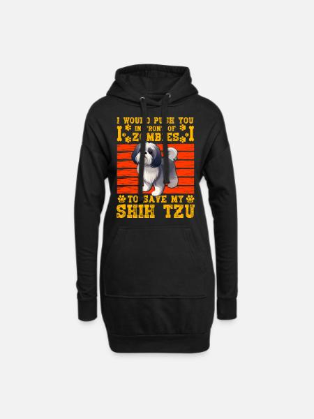 Shih Tzu - Hoodie Dress - black