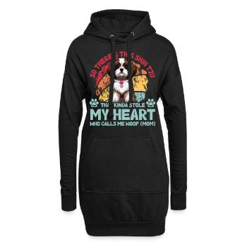 Shih Tzu Drôle de dicton - Sweat-shirt à capuche long Femme - noir - Devant