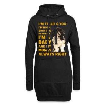 Shih Tzu - Sweat-shirt à capuche long Femme - noir - Devant