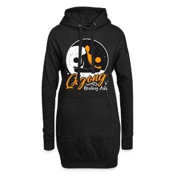 Arts de guérison Qigong Yin Yang Tai Chi Méditation - Sweat-shirt à capuche long Femme - noir - Devant