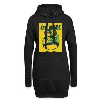 Hallo 4. Klasse Unordentliche Brötchen Mädchen Niedliches Herz Zurück - Hoodie-Kleid - Schwarz - Vorne