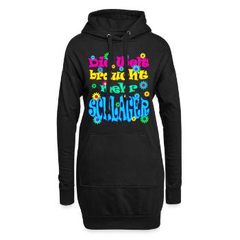 Schlagerparty - Die Welt braucht mehr Schlager - Hoodie-Kleid - Schwarz - Vorne