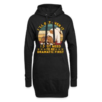 Je vais m’en remettre, j’ai juste besoin d’être dramatique d’abord - Sweat-shirt à capuche long Femme - noir - Devant