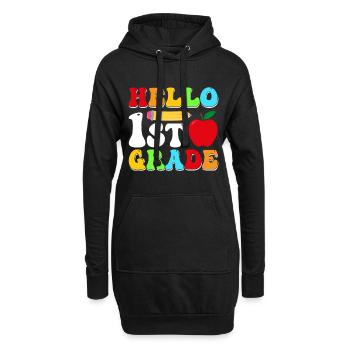 Bonjour 1ère année de rentrée scolaire Premier jour - Sweat-shirt à capuche long Femme - noir - Devant
