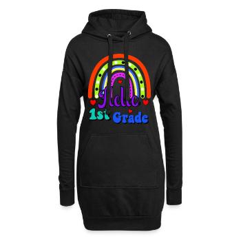 Bonjour 1ère année de rentrée scolaire Premier jour - Sweat-shirt à capuche long Femme - noir - Devant
