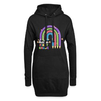 Bonjour 1ère année de rentrée scolaire Premier jour - Sweat-shirt à capuche long Femme - noir - Devant