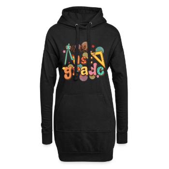 Hallo 1. Klasse Zurück zur Schule Erster Tag - Hoodie-Kleid - Schwarz - Vorne