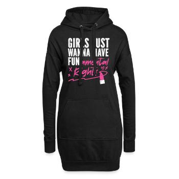 Les filles féministes au rouge à lèvres veulent juste - Sweat-shirt à capuche long Femme - noir - Devant