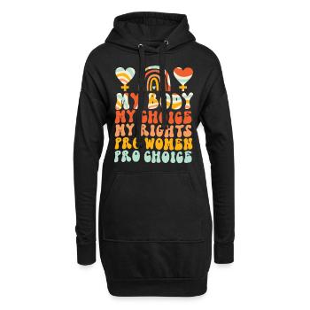 Féministe Mon corps Mon choix Mon - Sweat-shirt à capuche long Femme - noir - Devant