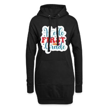 Bonjour 1ère année de rentrée scolaire Premier jour - Sweat-shirt à capuche long Femme - noir - Devant