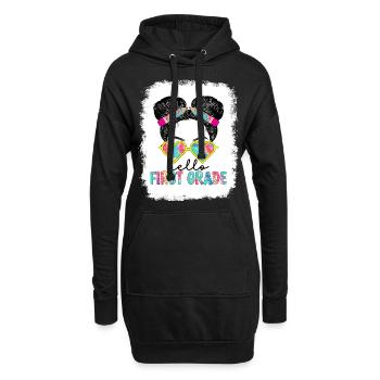 Hallo 1. Klasse Zurück zur Schule Erster Tag - Hoodie-Kleid - Schwarz - Vorne