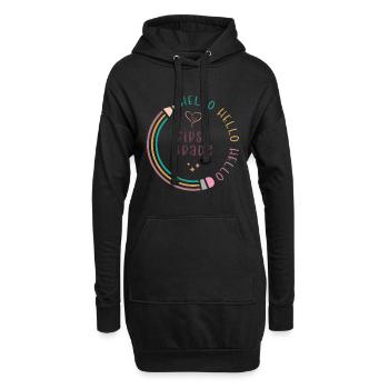 Hallo 1. Klasse Zurück zur Schule Erster Tag - Hoodie-Kleid - Schwarz - Vorne