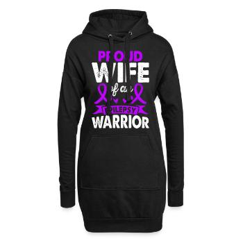 Épouse du Mois de la sensibilisation aux guerriers de l’épilepsie - Sweat-shirt à capuche long Femme - noir - Devant