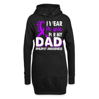 Portez du violet pour le - Sweat-shirt à capuche long Femme - noir - Devant