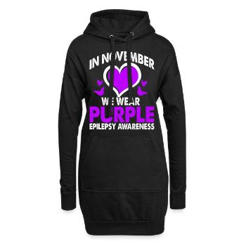 Im November Tragen Wir Purple Epilepsy Awareness - Hoodie-Kleid - Schwarz - Vorne