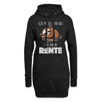 Ruhestand Rentner Rente Pension Renteneintritt - Hoodie-Kleid - Schwarz - Vorne