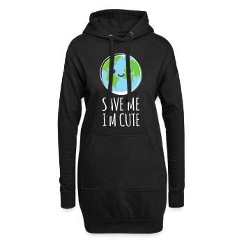 Tag der Erde Rettet unseren Planeten Klima - Hoodie-Kleid - Schwarz - Vorne