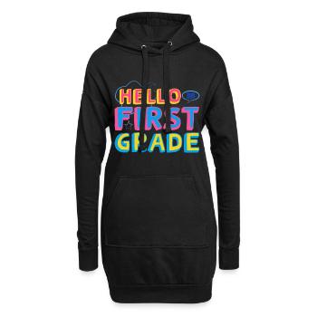 Bonjour 1ère année de rentrée scolaire Premier jour - Sweat-shirt à capuche long Femme - noir - Devant