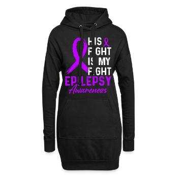 Kampf gegen Epilepsie - Hoodie-Kleid - Schwarz - Vorne