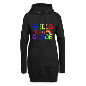 Hallo 1. Klasse Zurück zur Schule Erster Tag - Hoodie-Kleid - Schwarz - Vorne
