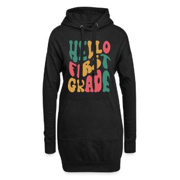 Bonjour 1ère année de rentrée scolaire Premier jour - Sweat-shirt à capuche long Femme - noir - Devant