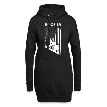 Roofer America Flag Roofing Roof Worker Roofer - Hoodie-Kleid - Schwarz - Vorne