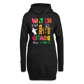 Hallo 1. Klasse Zurück zur Schule Erster Tag - Hoodie-Kleid - Schwarz - Vorne