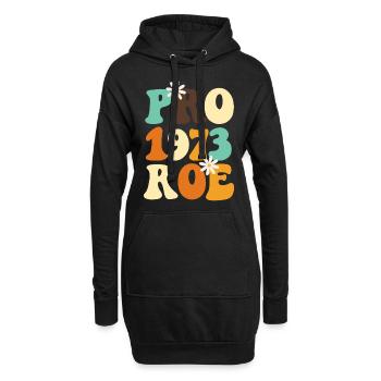 Féministe Pro 1973 Roe - Sweat-shirt à capuche long Femme - noir - Devant