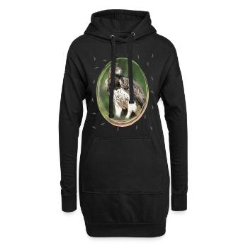 Aigle martial - Aigle - Oiseau de proie - Oiseaux en Afrique - Sweat-shirt à capuche long Femme - noir - Devant