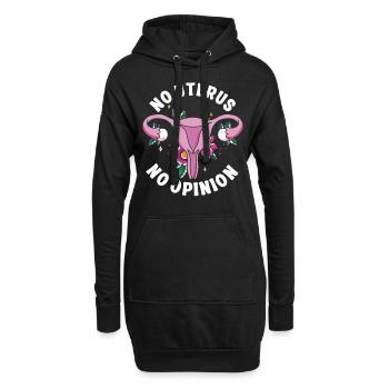 Feminist No Uterus No Opinion - Hoodie-Kleid - Schwarz - Vorne