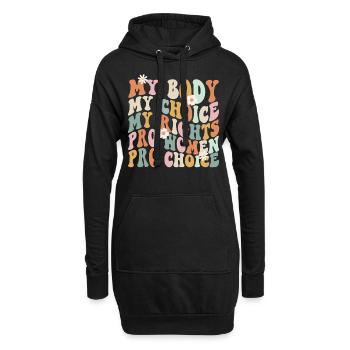 Féministe Mon corps Mon choix Mon - Sweat-shirt à capuche long Femme - noir - Devant