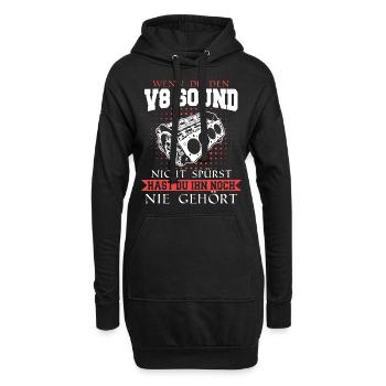 V8 Motor 8 Zylinder Hubraum Auto Tuning Tuner - Hoodie-Kleid - Schwarz - Vorne