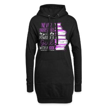 Les féministes ne sous-estiment jamais le - Sweat-shirt à capuche long Femme - noir - Devant
