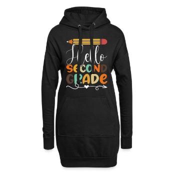 Zweite Klasse, Regenbogen, Mädchen, Jungen, Lehrerteam, 2. - Hoodie-Kleid - Schwarz - Vorne