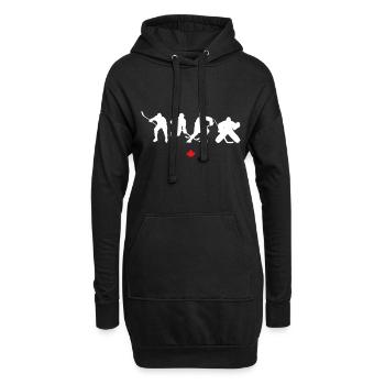 Joueur de hockey sur glace Silhouette Canada Vintagefunny m - Sweat-shirt à capuche long Femme - noir - Devant