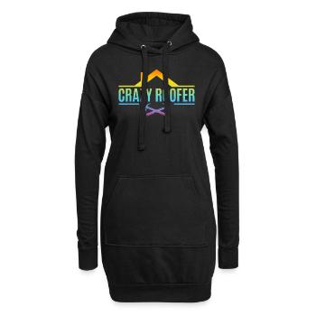 Crazy Roofer - Roofing Roofer - Hoodie-Kleid - Schwarz - Vorne