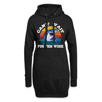 Je ne peux pas attendre cette semaine Retro Vintage Shark Whale - Sweat-shirt à capuche long Femme - noir - Devant