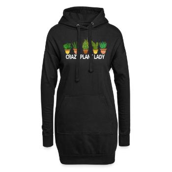 Crazy Plant Lady Plants Garden Gardener Fleuriste - Sweat-shirt à capuche long Femme - noir - Devant