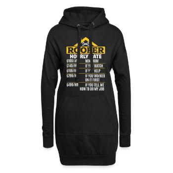 Roofer Hourly Rate - Roof Worker Funny Roofer - Hoodie-Kleid - Schwarz - Vorne