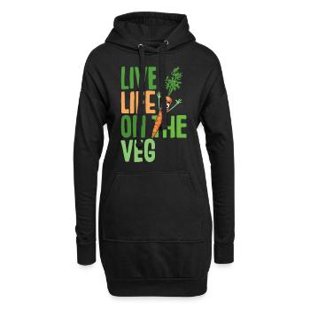 Drôle de design à base de plantes, carotte avec drôle de végétalien - Sweat-shirt à capuche long Femme - noir - Devant