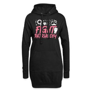 Feminist Fight Patriarchy - Hoodie-Kleid - Schwarz - Vorne