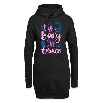 Féministe Mon corps Mon choix - Sweat-shirt à capuche long Femme - noir - Devant