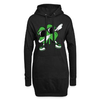 Dabbing Shamrock St Patrick’s Day - Sweat-shirt à capuche long Femme - noir - Devant
