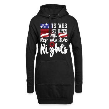 Feminist Stars Stripes & - Hoodie-Kleid - Schwarz - Vorne
