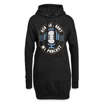 Podcasting Posez-moi des questions sur mon podcast Radio Broadcast - Sweat-shirt à capuche long Femme - noir - Devant