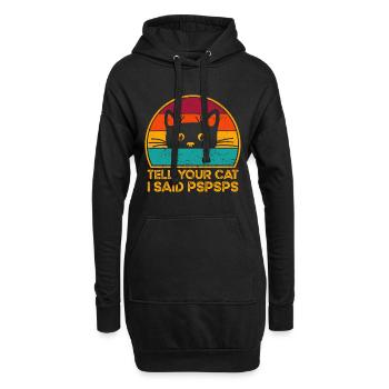 Dites à votre chat que j’ai dit psspsps - Sweat-shirt à capuche long Femme - noir - Devant