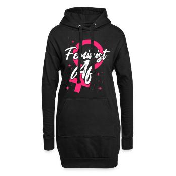 Feminist Feminist Af - Hoodie-Kleid - Schwarz - Vorne