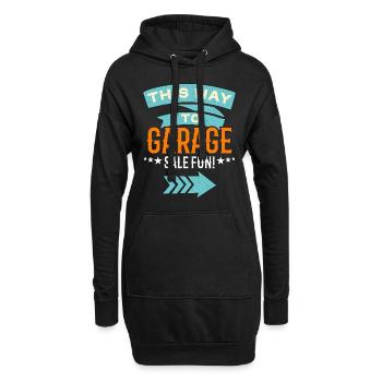 Les ventes de garage de cette façon au marché aux puces de la vente de garage - Sweat-shirt à capuche long Femme - noir - Devant