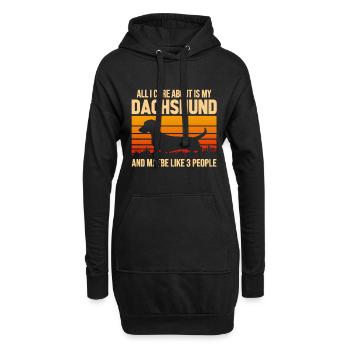Teckel Cadeau Dixie Viennese Doxie Teckel - Sweat-shirt à capuche long Femme - noir - Devant