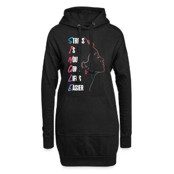 Le stress de la fête de divorce heureuse est maintenant - Sweat-shirt à capuche long Femme - noir - Devant
